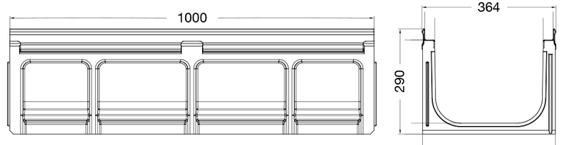 Rännstorlek bild för Kantförstärkt ränna