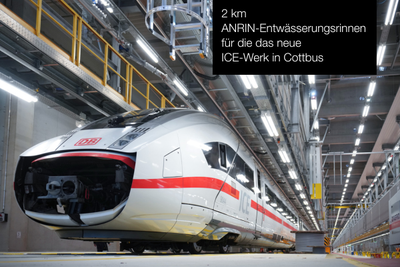 ANRIN Großprojekt 2025

Entwässerungstechnik für die Deutsche Bahn in Cottbus

Modernste Infrastruktur braucht modernste Lösungen – genau diese entstehen derzeit in Cottbus. Die Deutsche Bahn baut eines der innovativsten ICE-Instandhaltungswerke Deu…