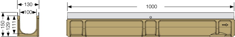 Bild Rinnenmaß Kantenschutzrinne
